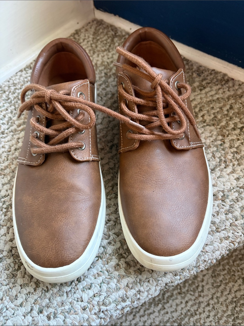 Goodfellow & Co Brown Lace-Up Boat Shoes with White Sole